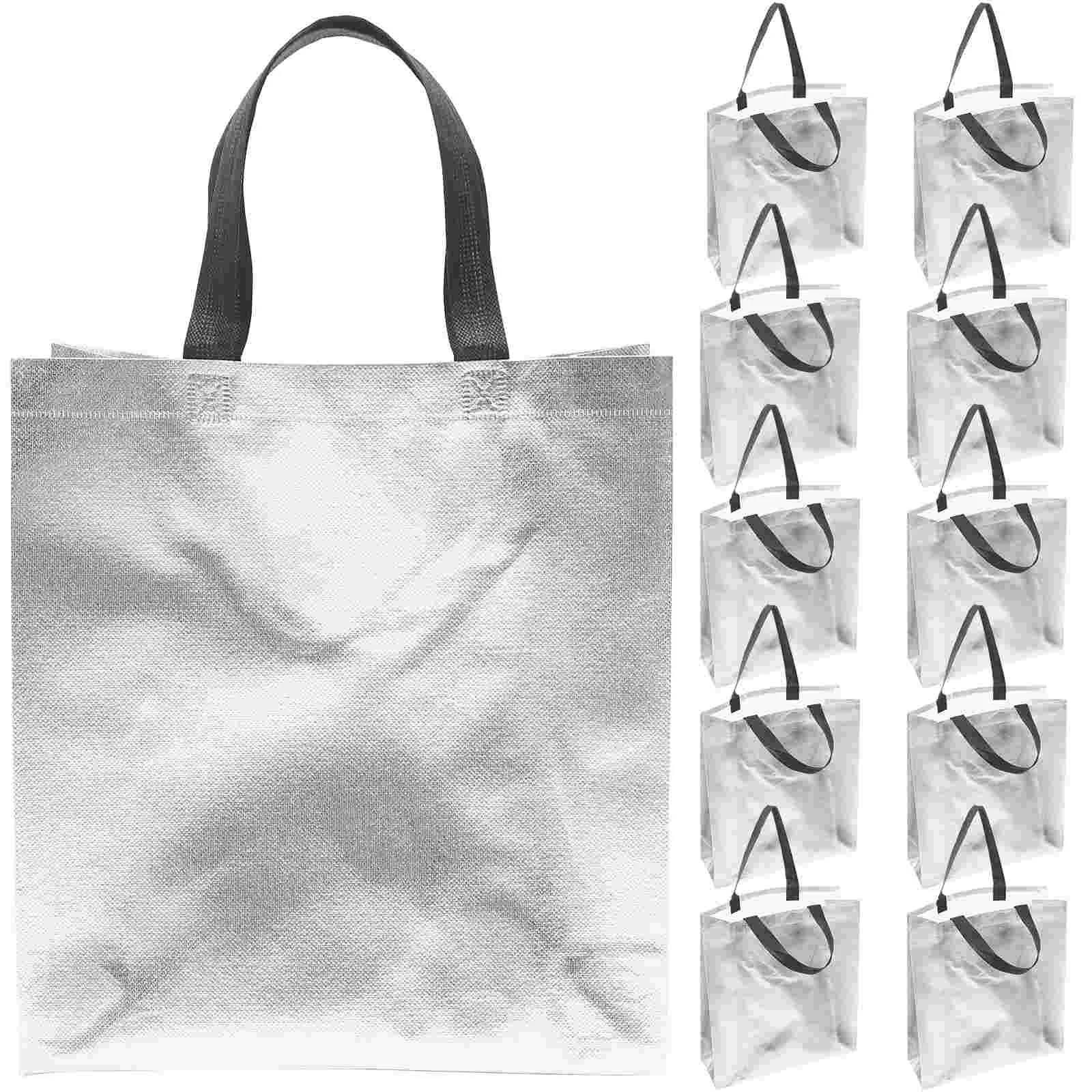 

12 Pcs Gift Bag New Year Bags Tote Clothing with Handles Non-woven Fabric Reusable Party Favor for Birthday