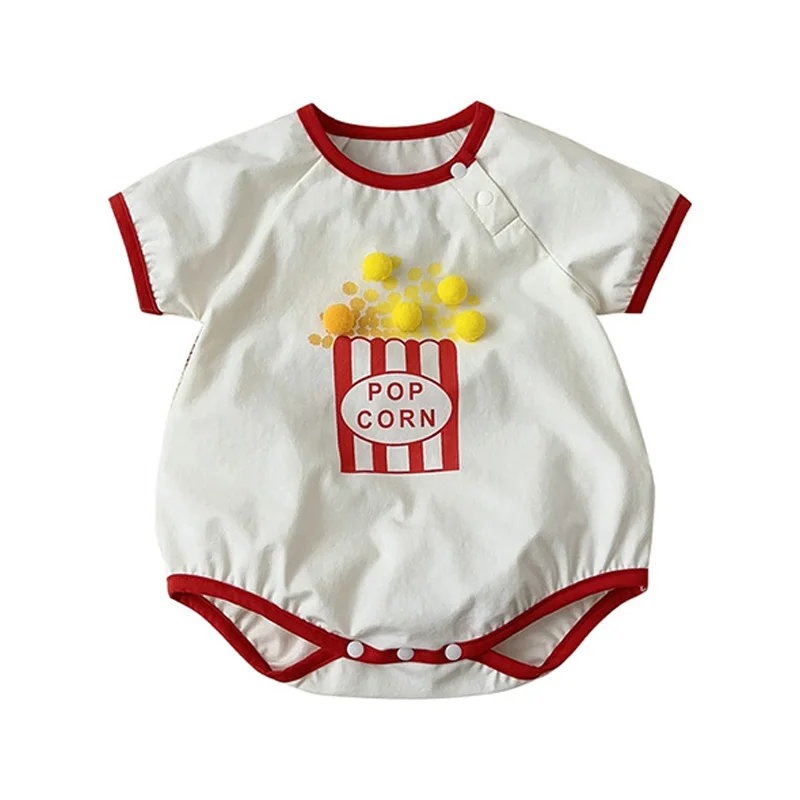 

Korean Baby Summer Clothes Cartoon Fries Jumpsuit for Boys Girls Cotton Newborn Romper Cute Toddler Infant Outfit 0-18M