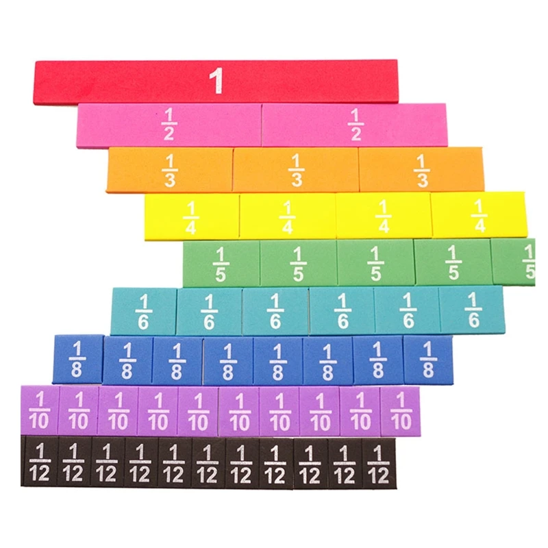 Rainbow Fraction Tower Cubes for Kids Training Math Manipulatives for Elementary School Study Homeschool Supplies