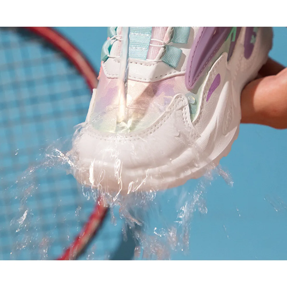 Baskets de course imperméables en cuir pour filles avec bouton_voghion.com