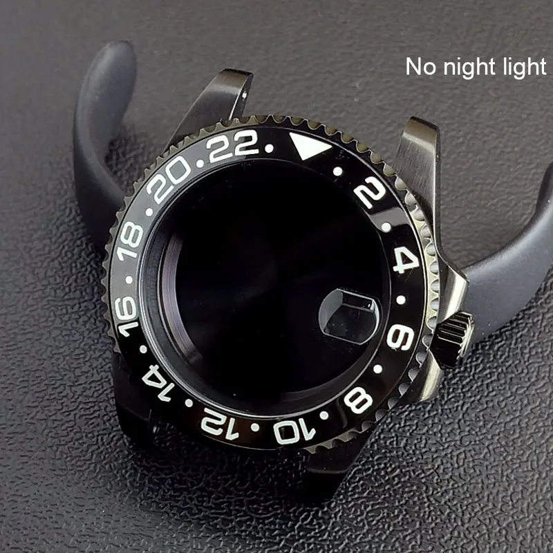 40MM Sapphire Glass GMT Bidirectional Rotation Watch Case with Accessories