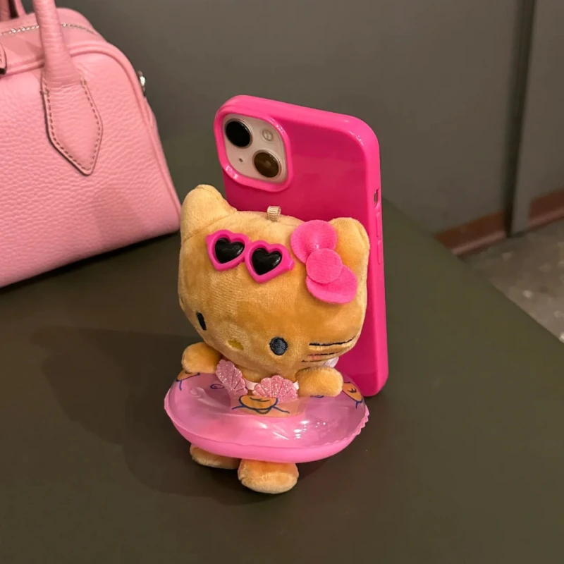 

Cute Cartoon Swim Ring Hello Kitty Phone Case Holder for iphone14promax 13 12 11 X Xs All-Inclusive Mobile Phone Protective Case