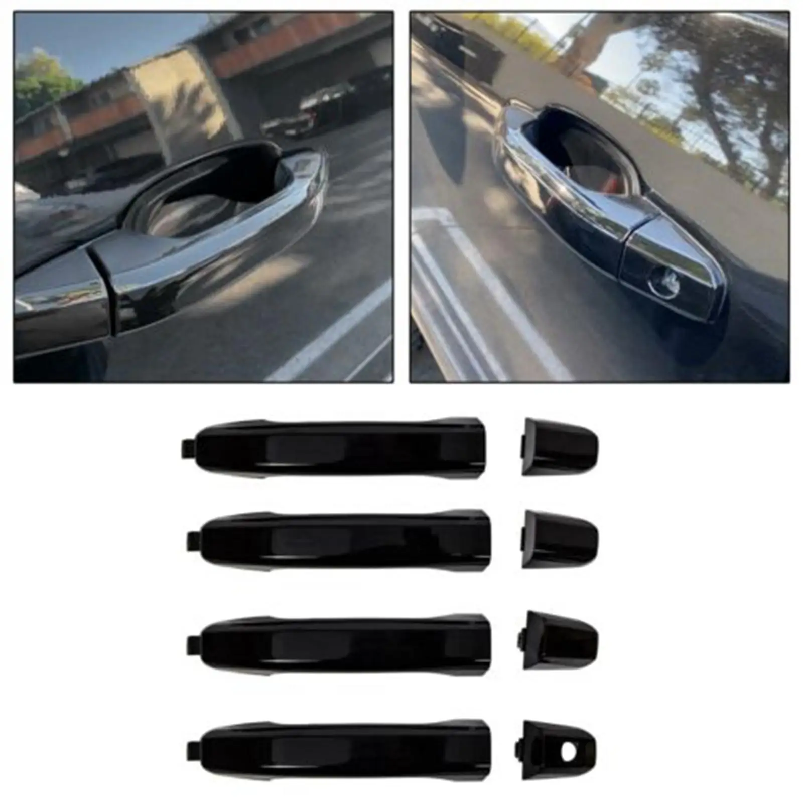 4Pcs Door Handles Kit Outside Door Handle Gloss 18 Accessories Easy to