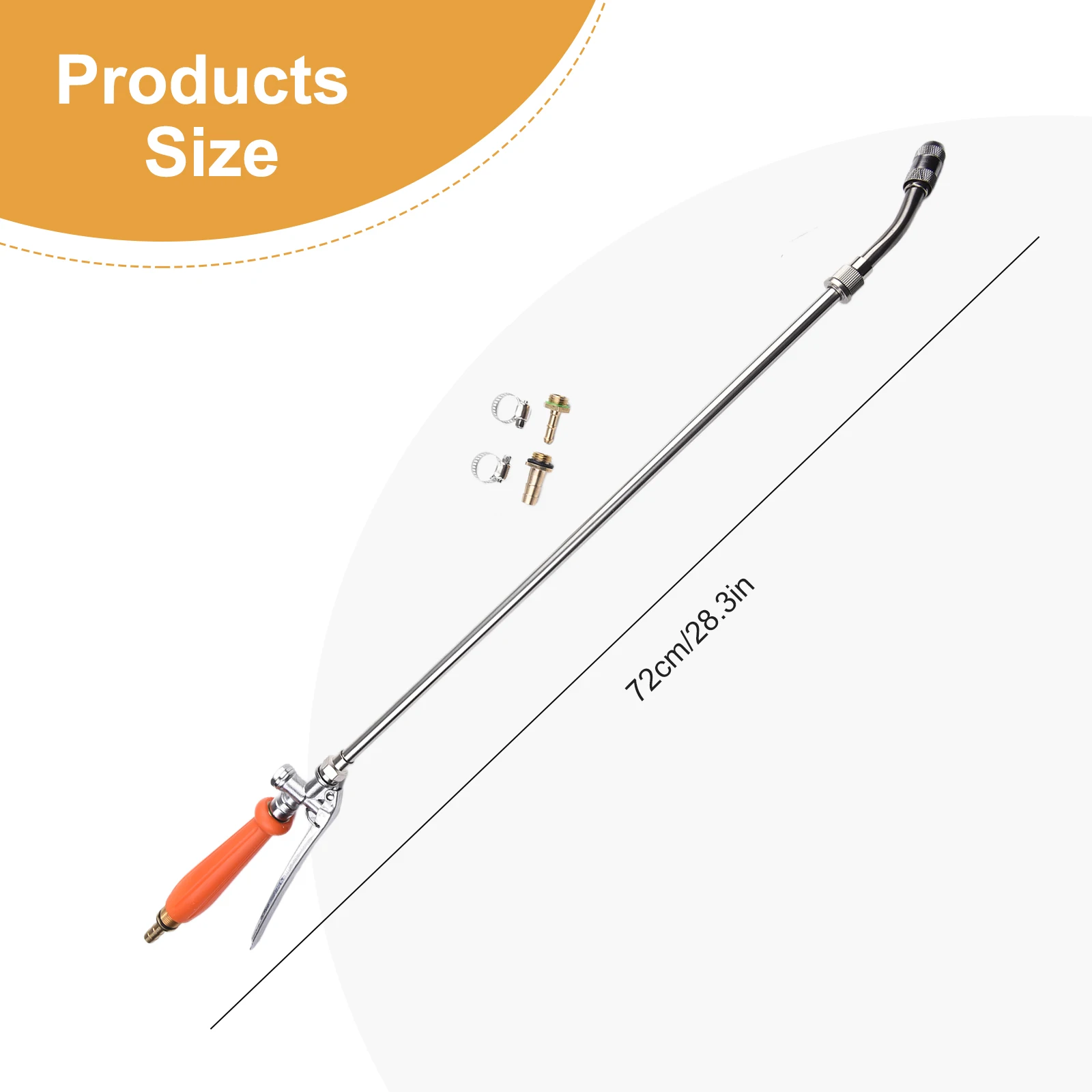 

Металлическая палочка для распылителя, 29 дюймов, 2 шт, латунный опрыскиватель, замена для большинства шлангов 3/8 дюйма, 1/4 дюйма, детали из нержавеющей стали