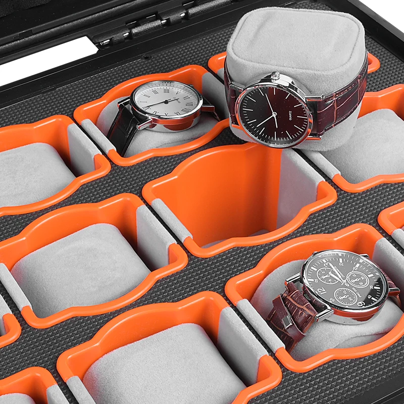2/8/12 Grids Watch Organizer Box Jewelry Display Storage Case Anti-drop Waterproof Dustproof Watch Suitcase Flannel Watch Pillow 4