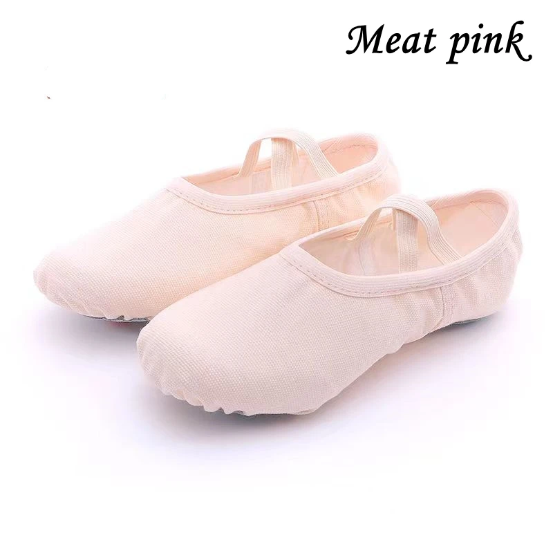 Girls ballerinas canvas soft sole ballet dance slippers children practice ballerinas woman dance shoes women ballet flats shoes ballet shoes for girls dance academy three soft split sole stretch fabric mesh splice dance slippers