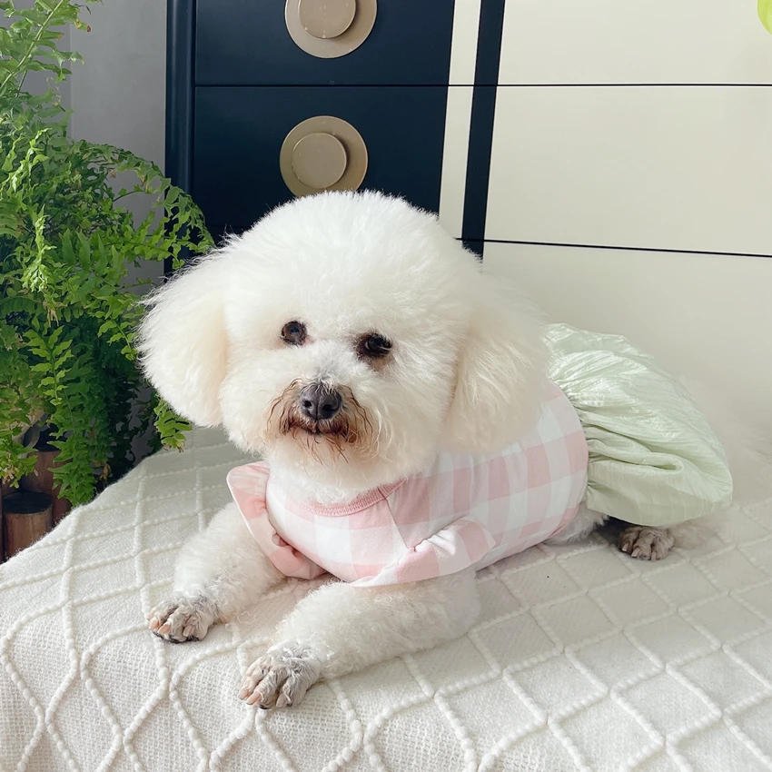 Pet Dog Clothes Summer Cotton Pink Vest Skirts For Small Medium Dogs Fashion Cute Princess Dress Chihuahua Poodle Puppy Outfits