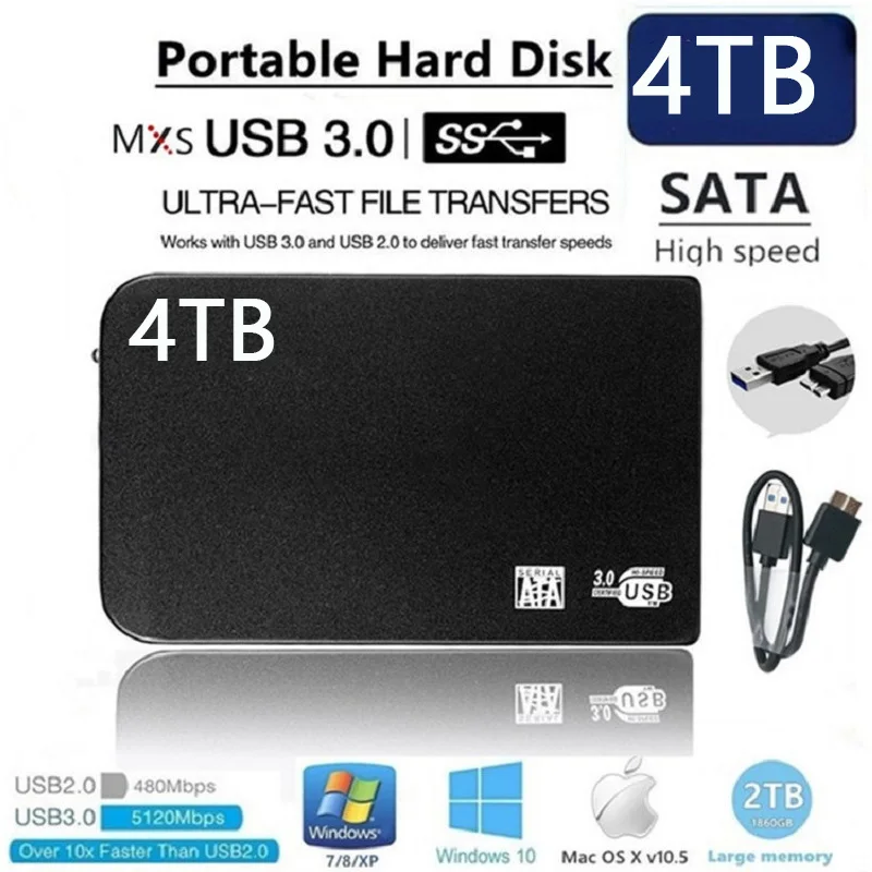 Portable SSD 500GB 1TB 2TB 4TB External Solid State Drive Storage Devices USB3.0 Mobile Disks