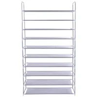 10-Tier 50 Pairs Shoe Rack Storage Organizer Tower Free Standing Space Saving 1
