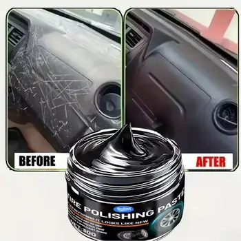 Crema Riparatrice per Graffi Interni Auto, Cera Lucidante per Plastica Interna ed Esterna, Riparazione Superfici in Plastica Nera per Interni e Cruscotto