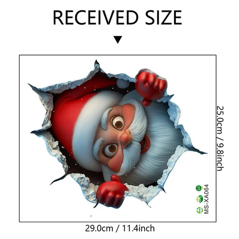 Wall Stickers Window Stickers Christmas Santa Claus Wall Decal Window Clings Decor for Home Holiday Party