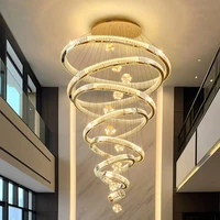 Modern Crystal Chandelier Lustre Stair Pendant Lights Duplex Architecture Living Room Pendant Lights Home Decoration Lighting 1