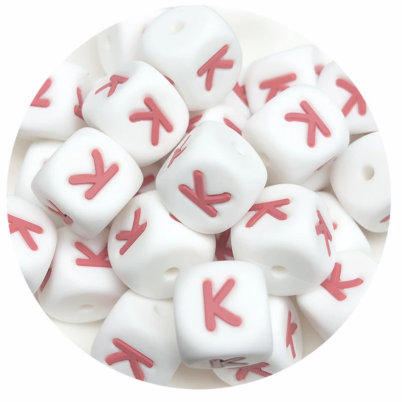 10 Stücke Neue 12mm Baby Silikon Buchstaben Perlen Schnuller Buchstaben Alphabet Perlen Kauen Zahnen Beißringe Pflege Dusche Geschenke BPA freies – Detail 14