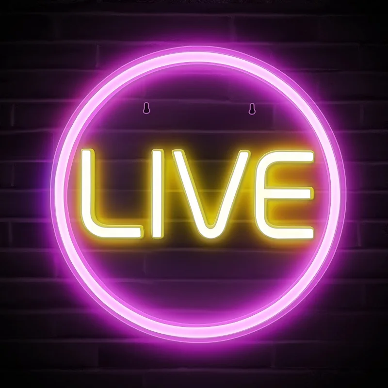 

Cool Live Custom Neon LED Sign Wall Décor Neon Lights Lighting For Studio Wall Bedroom Streamers Gamers Influencers