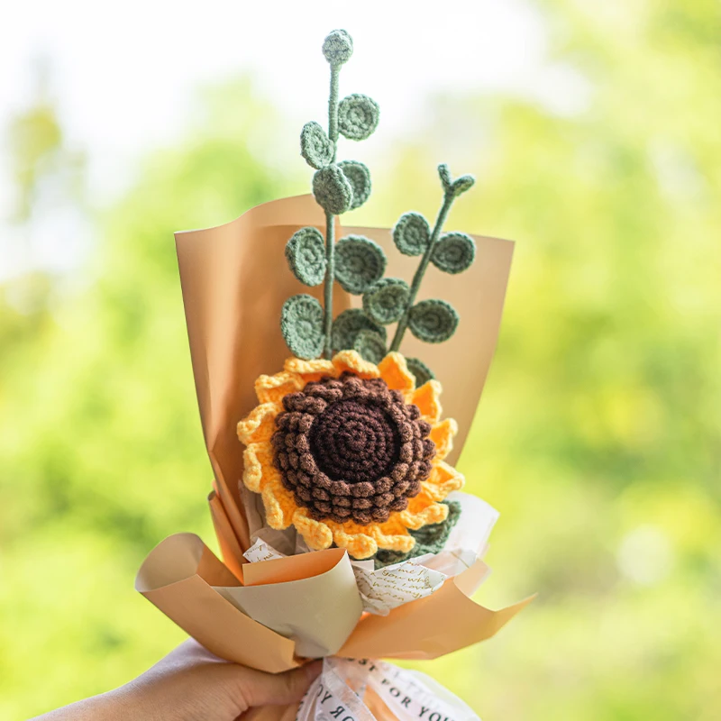 Crochet Knitting Animal Or Flower Bouquets Kit With Cotton Yarn Thread Instructions DIY Accessories crochet kit knitting supplies knitting material