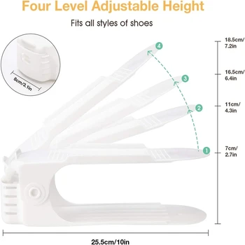 12Pcs Adjustable Shoe Organizer Shoe Support Rack, Space Saving Shoe-Shelf for Closet, Shoe Organizer Shoe Rack for Cabinet 2