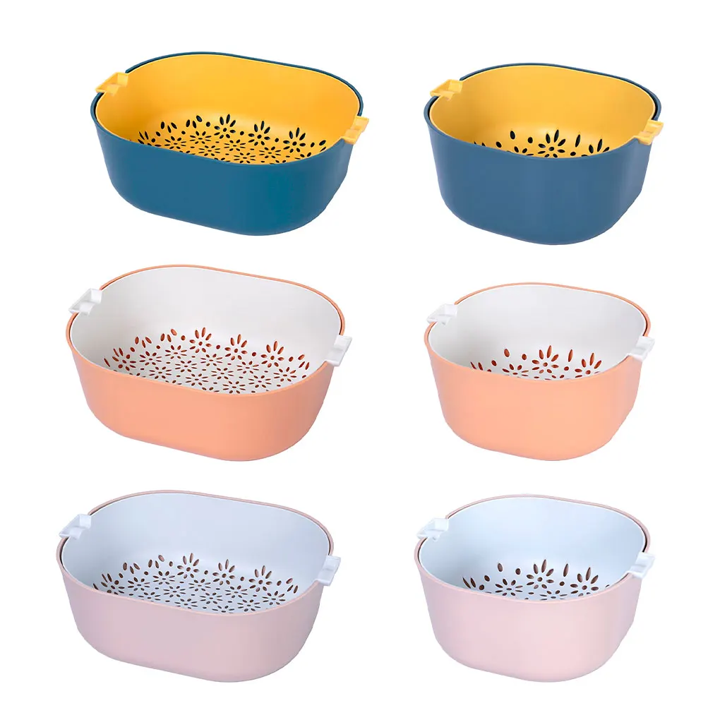 

Convenient Multifunctional Drain Basket Vegetables And Fruits Double-Layer Vegetable Washing Basket