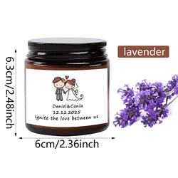 Personalized Scented Candle Wedding Souvenir - Elegant Gift (Lavender)