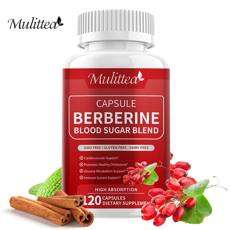 Berberine Capsules with Bitter Melon Extract Balance Blood Pressure Cholesterol Blood Sugar