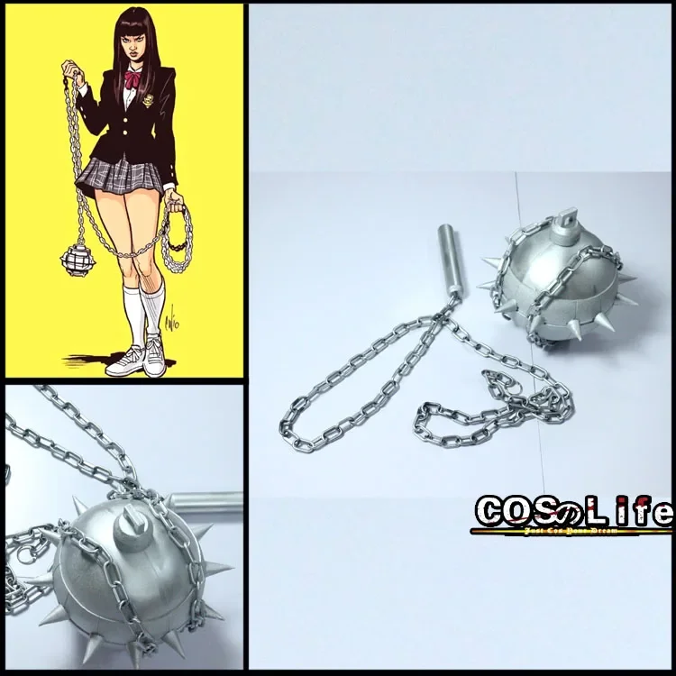 

Movie Bill Gogo Yubari Cosplay Weapon Props Meteor Hammer for Halloween Christmas Party Comic Show Birthday Custom Accessory