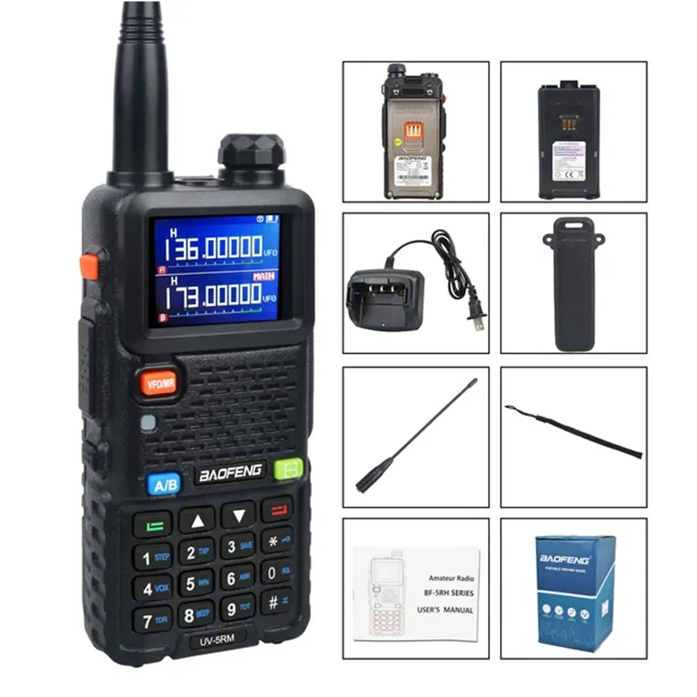 Baofeng UV-5RM Air Band Walkie Talkie Wirless Copy Frequency Tri Power Type-C NOAA Long Range Upgraded UV5R Two Way Radio 6