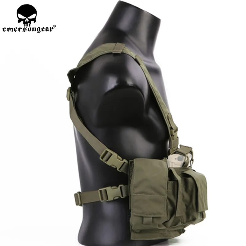 Emersongear MF 스타일 전술 가슴 장비 UW Gen IV 사냥 조끼 하네스 스플릿 프론트 캐리어 허리 매거진 백