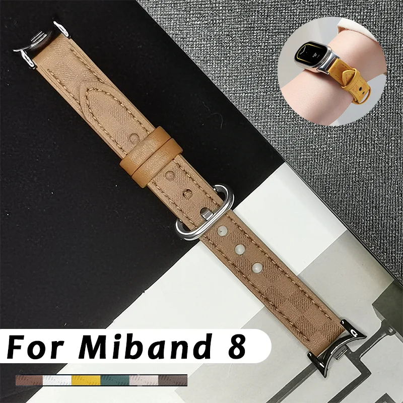 

Original Strap for Xiaomi Mi Band 8 Bracelet Fashion Leather Replacement Wristband Miband 8 NFC Correa Mi Band 8 Canvas Straps