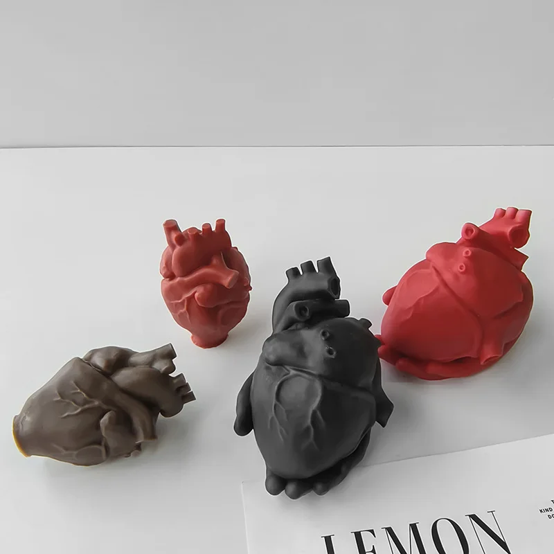 3D Silicone Heart Candle and Craft Mold