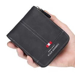 Men's Fashionable Retro Wallet - Large Capacity, Three - Fold Design with Zipper & Multi - Card Slots (Black)