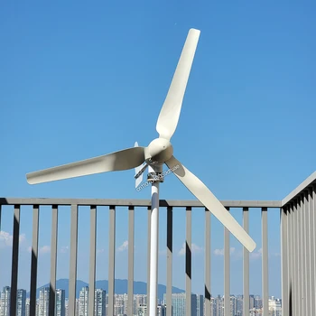 กังหันลมแนวนอน 8000 วัตต์ ชุดเครื่องกำเนิดไฟฟ้าพลังงานลมแบบพกพา เครื่องกำเนิดไฟฟ้าพลังงานลมสำหรับใช้ในบ้าน กังหันลม 8000 วัตต์ 25 กิโลวัตต์ 48 โวลต์ 1