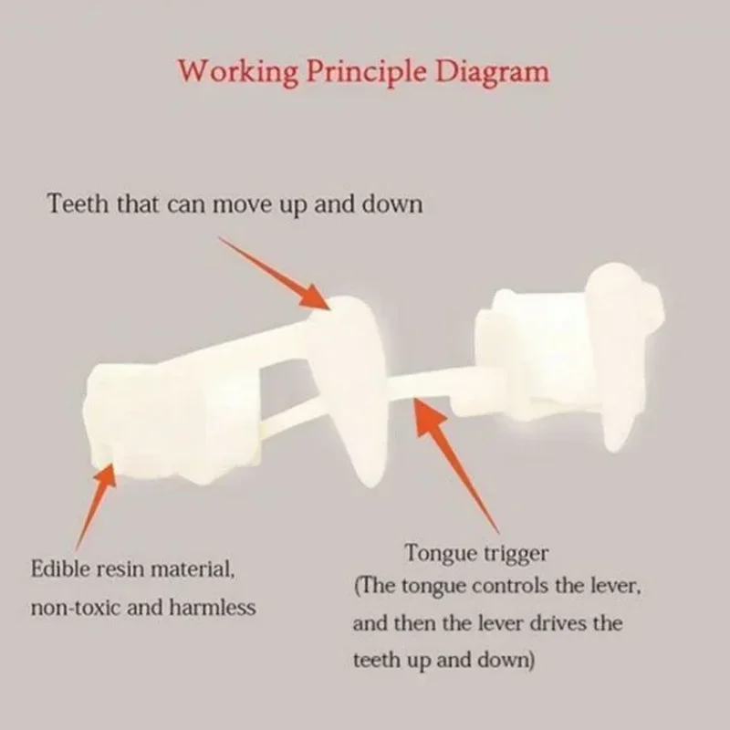 Realistic Retractable Vampire Fangs for Halloween Horror Cosplay Costume