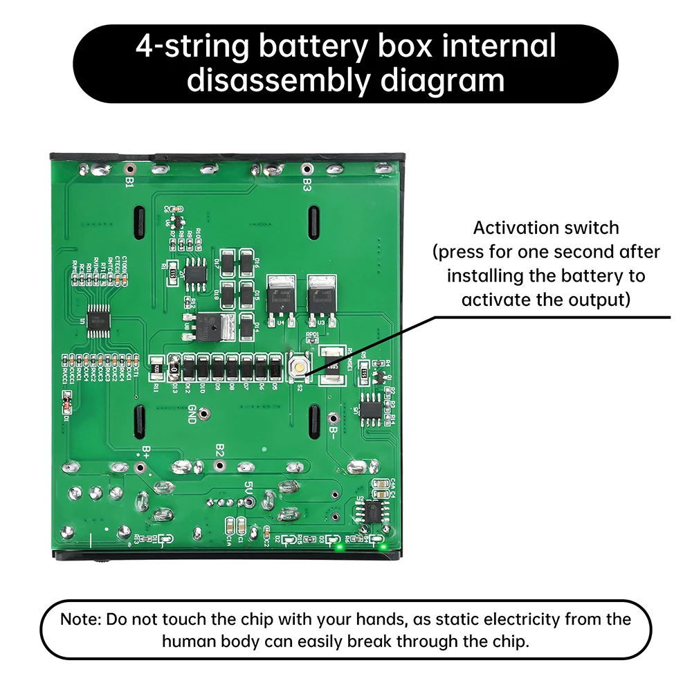 Scatola batteria Custodia fai-da-te per alimentazione mobile Uscita ad alta potenza Alimentazione di backup Custodia fai-da-te con interruttore di alimentazione Interfaccia DC5.5 * 2.1mm - immagine 4