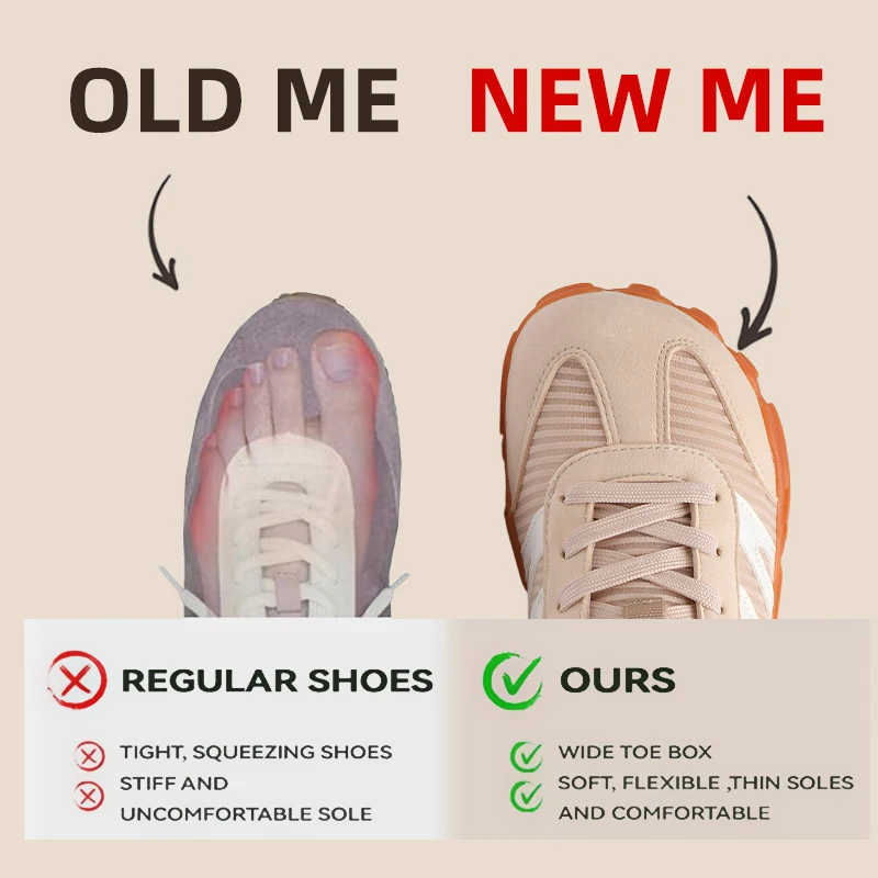 2026 New Men's Wide Shoes, Women's Outdoor Lightweight Running Sports Shoes,Scattered Soft Loose Minimalist Fashion Casual Shoes 5