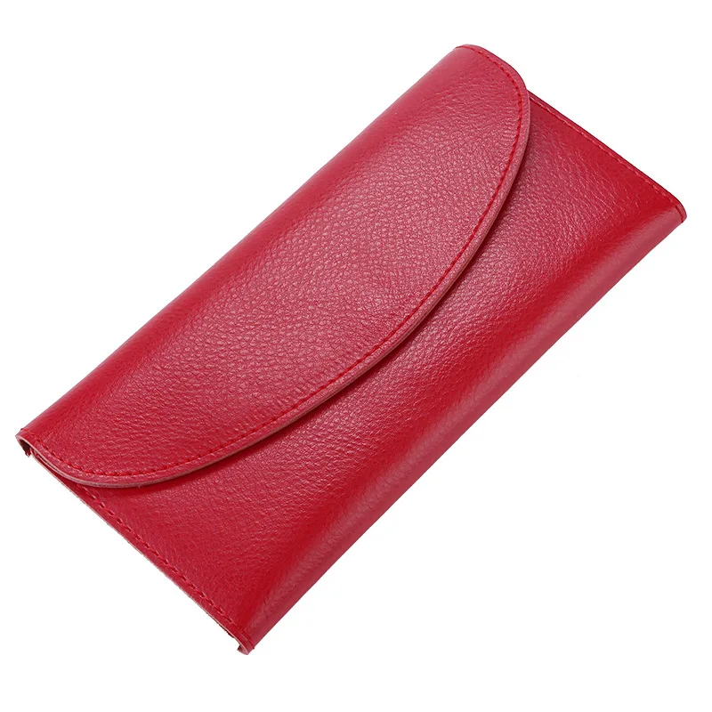WOYYHO Solid Leather Purses for Women, Fashion Long Wallet, Light Weithed Outdoor Portable Hand Bags 5
