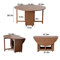 Table à manger ronde pliante multifonctionnelle avec chaises, meubles à la mode 4