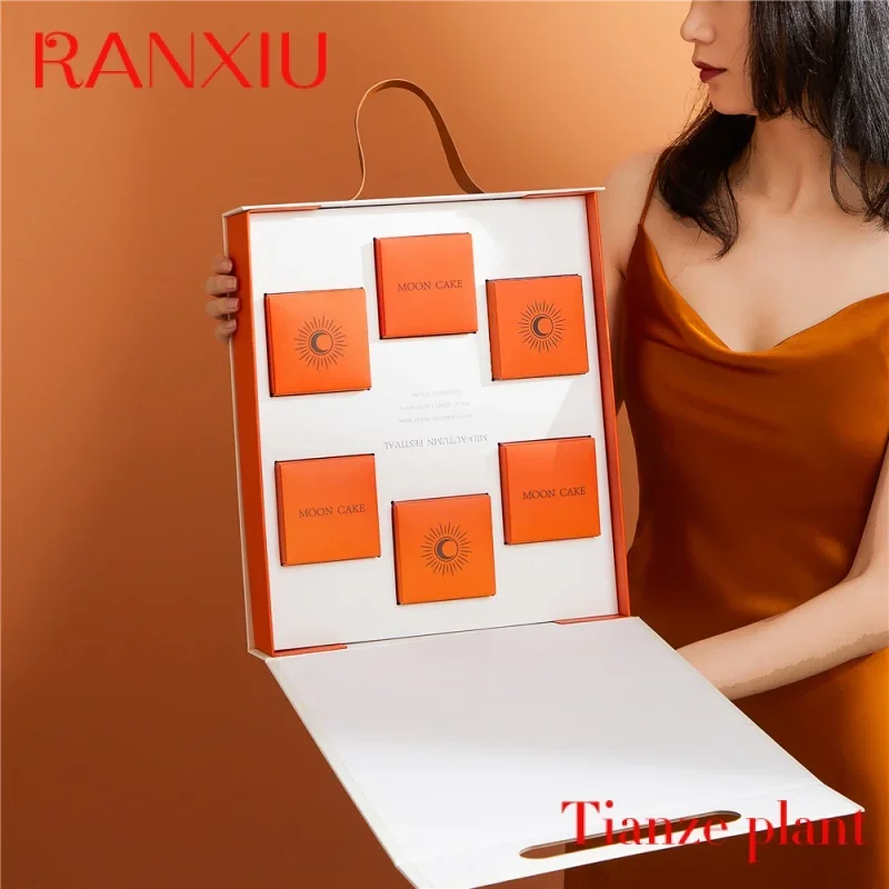 

Custom luxury customized logo printing portable folding mooncake boxes packaging colorful mooncake gift boxes