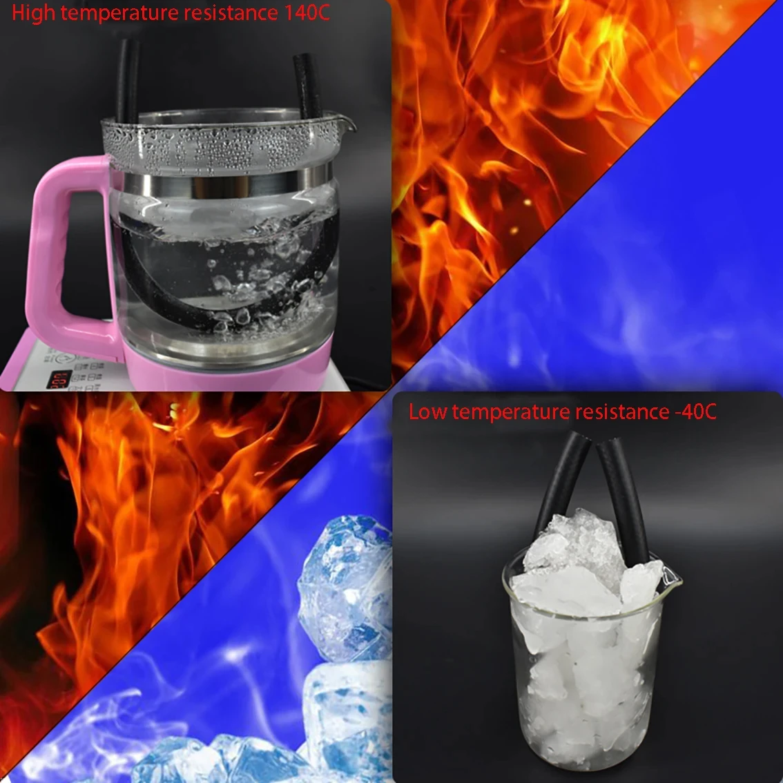 Water Pipe Rubber Tubing Rubber Tube Rubber Hose Plumbing Supply Hose Car Engine Water Tank High Temperature Resistant Warm Air Water Pipe Antifreeze EPDM Rubber Pipe Truck ID 4mm/5mm/6mm/8mm-25mm