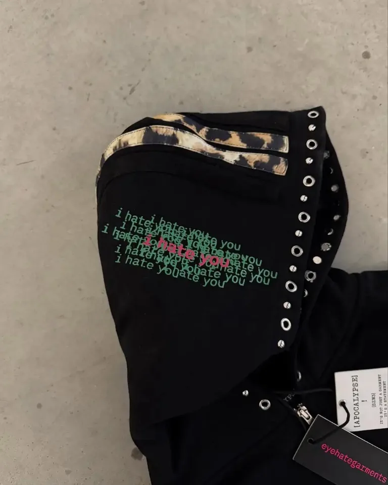 Eyehategarment Hoodie Hip Hop Zip Up Hoodie Harajuku Fashion