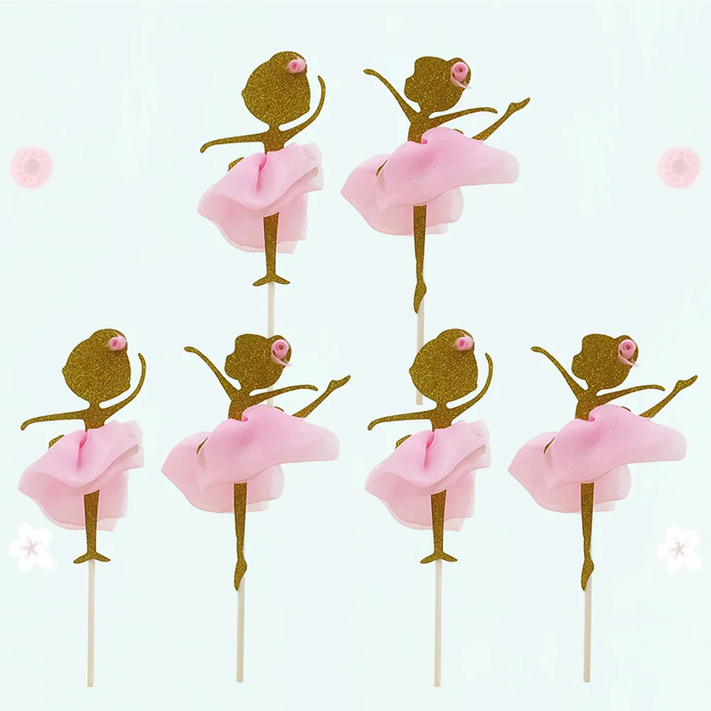 

Ballerina Dancing Girl Cake Toppers Girl Design Cake Picks Cupcake Decoration for Wedding Bridal Shower Birthday Party