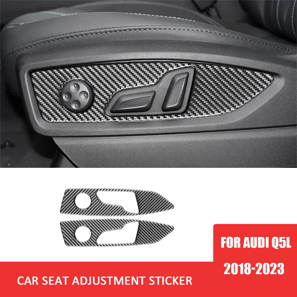 

Car Seat Adjustment Panel Trim Sticker for Audi Q5L 2018-2023 Carbon Fiber Cover Auto Interior Decoration Accessories