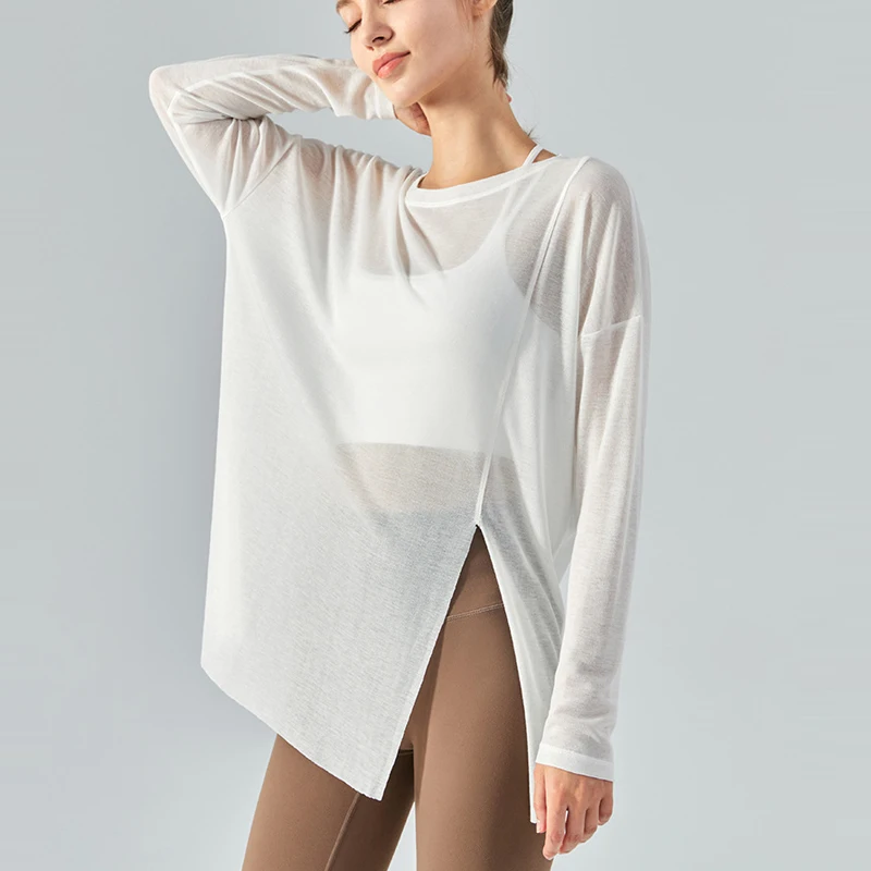 Yoga Long Sleeves Shirts Women Quick Drying Thin Sports Tops Casual Loose Fitness T-shirts Women Workout Clothes Gym Wear sports t shirt,yoga top,yoga shirt,sports shirt