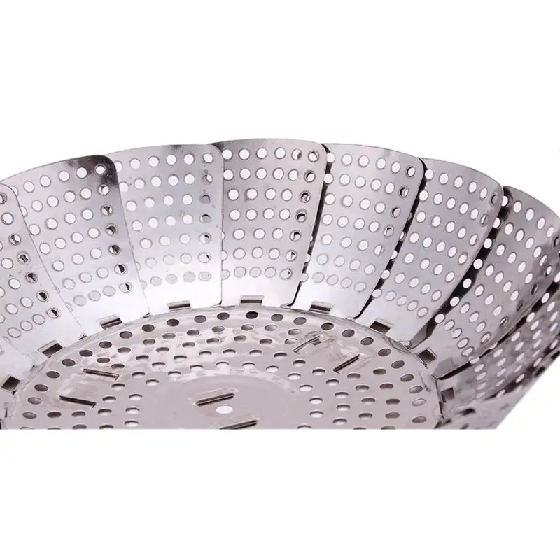 Stainless Steel Multifunctional Steamer Plate Retractable Folding Steaming Fruit Plate Disk