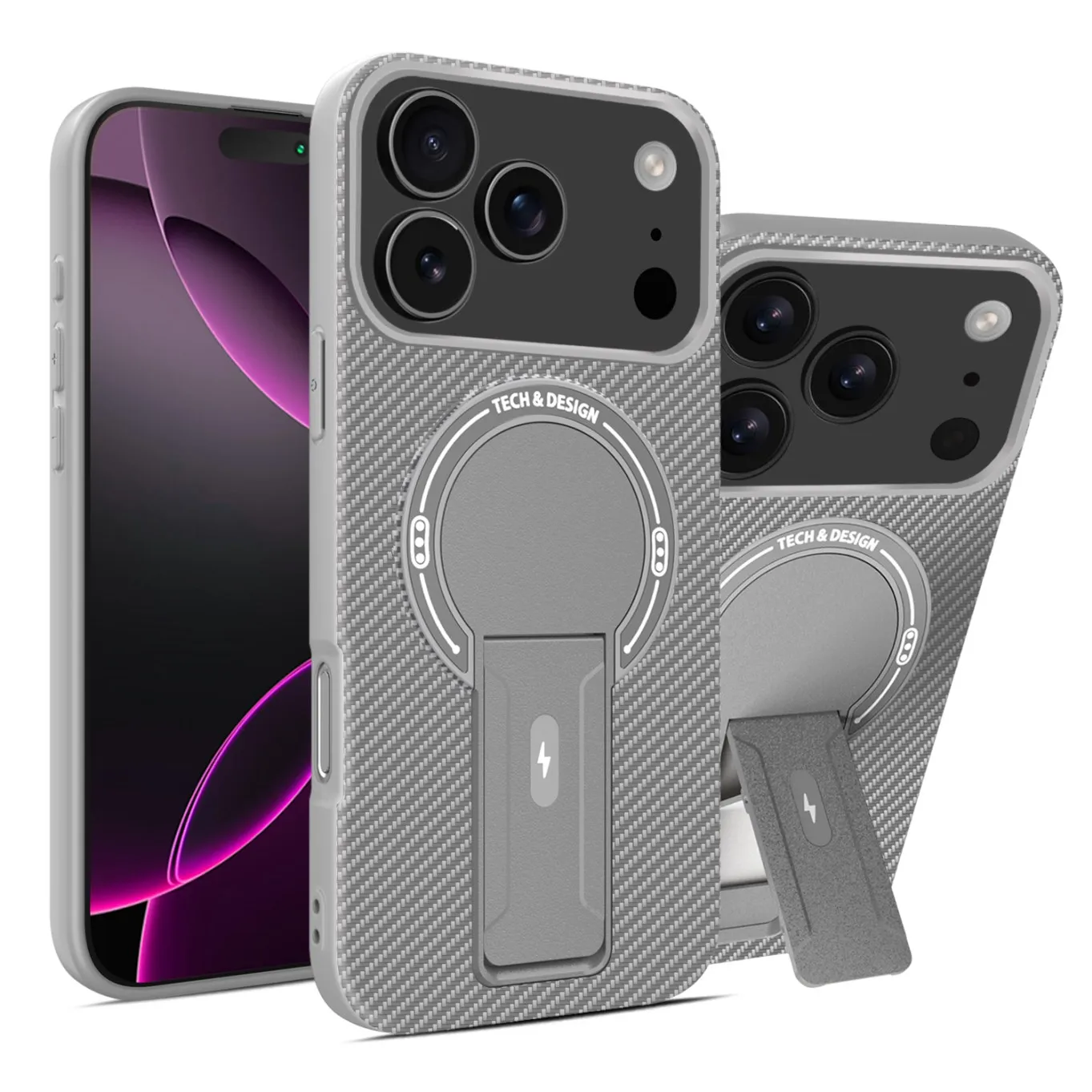 Magnetic Wireless Charging Foldable Stand Phone Case with Magsafe Cover