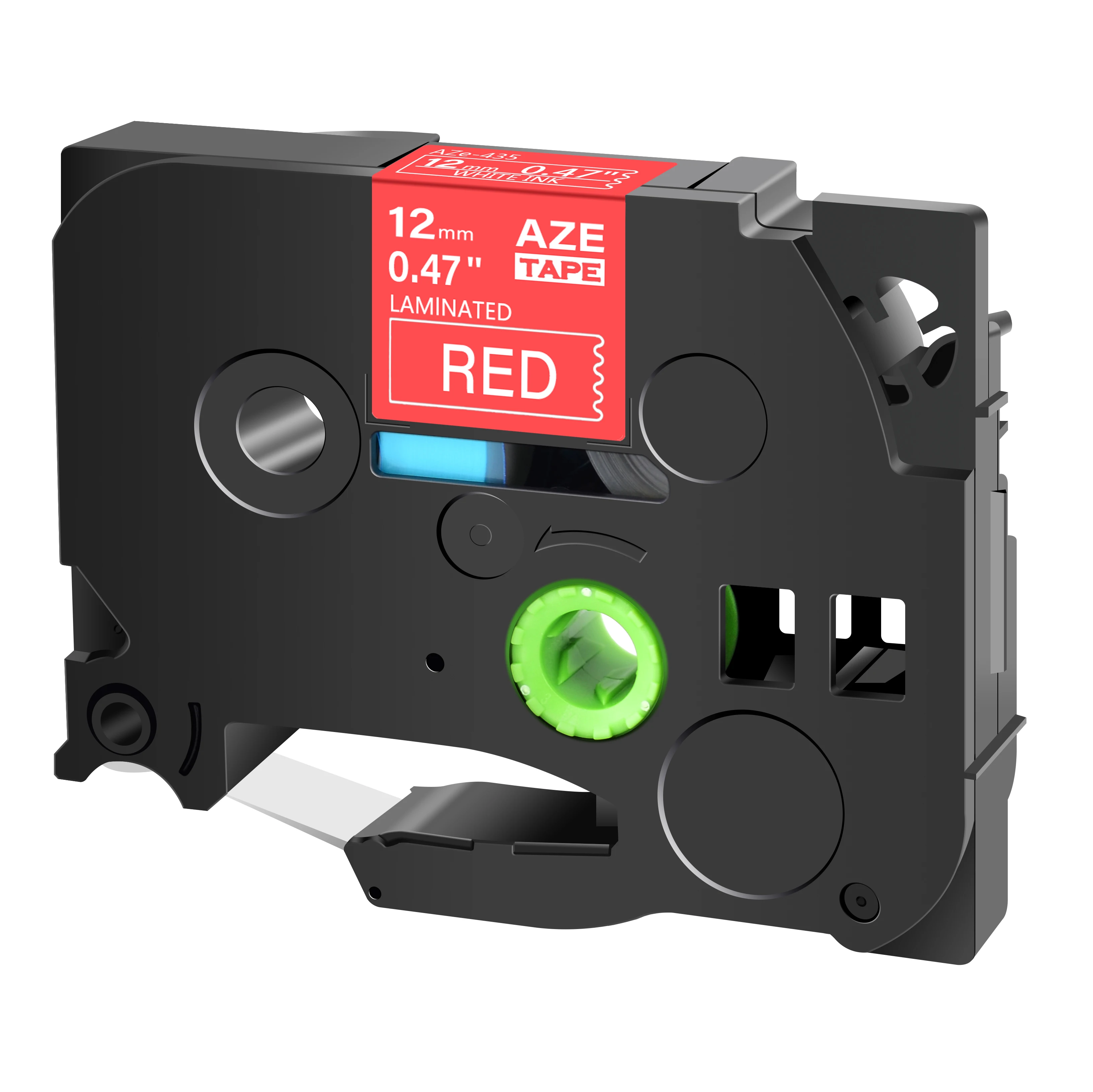 Versatile Black on White Labeling Tape for P-Touch Label Makers, 12mm Width
