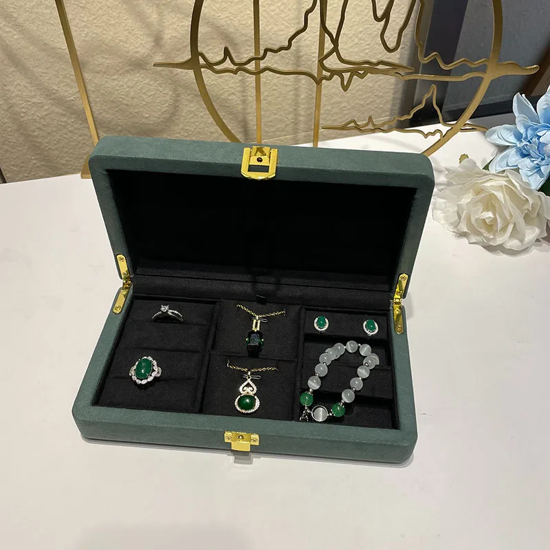 

Velvet Jewelry Box Storage for Women Ring Necklace Jewelry Boxes Organizer Bracelet Earrings Tray Separators Display Accessories