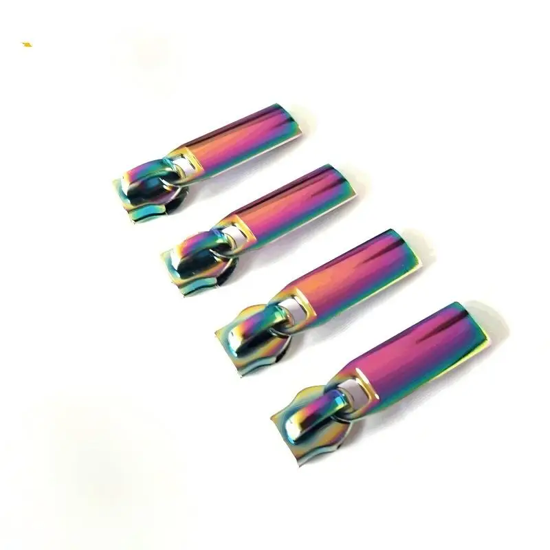 2개 5개입    레인보우 지퍼 슬라이더, 나일론 지퍼용 금속 지퍼 손잡이 교체품, DIY 가방 배낭 재킷 의류 액세서리