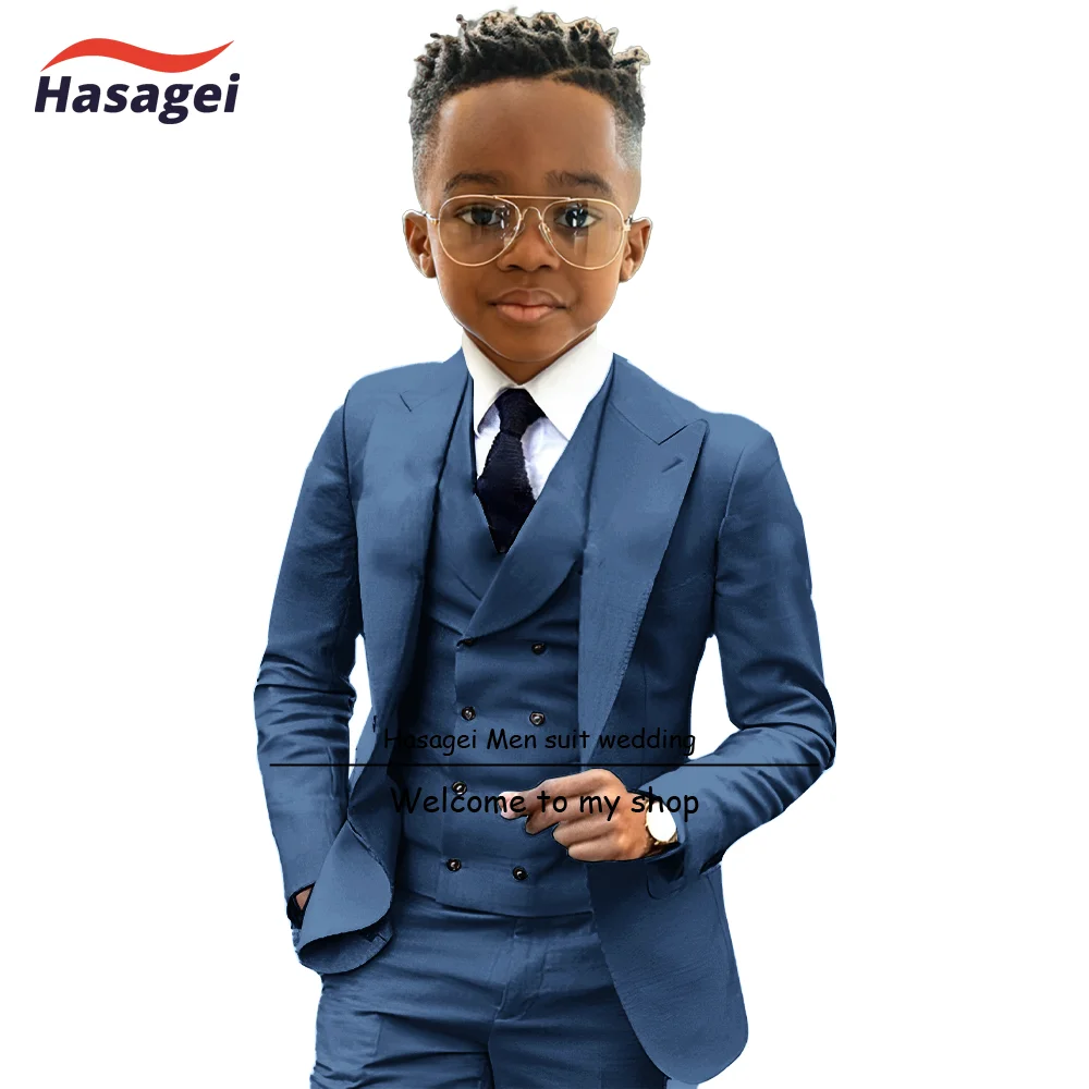 Kids Blazer Pants Vest 3 Piece Set Party Wedding Boys Tuxedo 2-16 Years Old Festival Blazer boys formal suit set