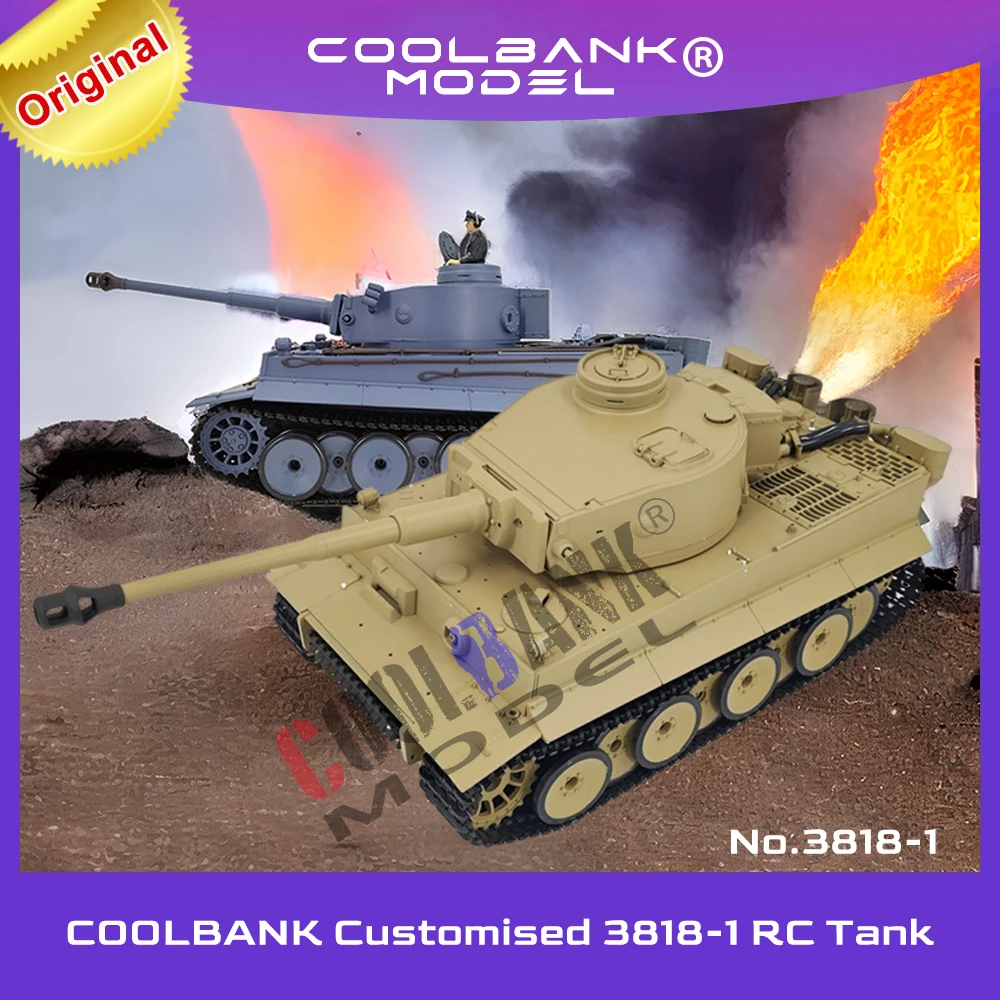 Радиоуправляемый Танк Coolbank масштаб 1:16, 2,4 ГГц, радиоуправляемая модель тяжелого немецкого танка Tiger I, Радиоуправляемый танк s Henglong 3818-1, военные автомобили для мальчиков