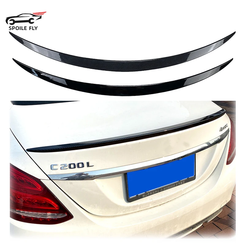 

2015 To 2019 For Mercedes-Benz C-Class W205 C205 4 Door C180 C200 C260 Sedan C63 C43 Rear Spoiler Splitter By ABS Glossy Black