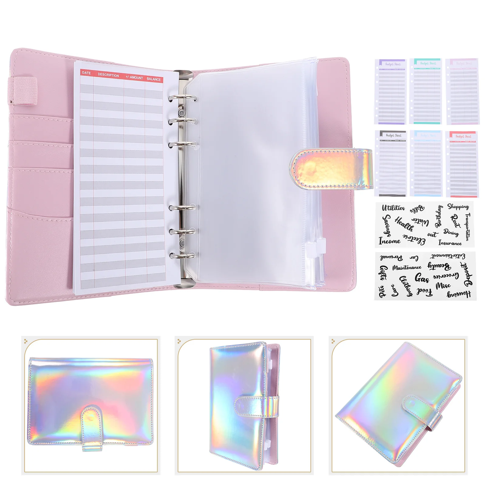

Savings Book Binder Clip Envelopes Budget Binders Label Books Money with Cash